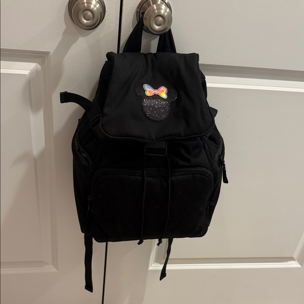Black Vera Bradley Backpack with Minnie Mouse Patch
